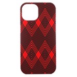 pattern red black, iPhone 15 Black UV Print PC Hardshell Case