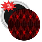 pattern, red, black,  3  Magnets (10 pack) 