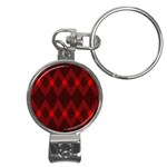 pattern, red, black,  Nail Clippers Key Chain