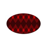 pattern, red, black,  Sticker Oval (10 pack)