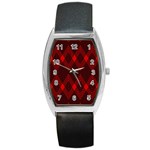 pattern, red, black,  Barrel Style Metal Watch