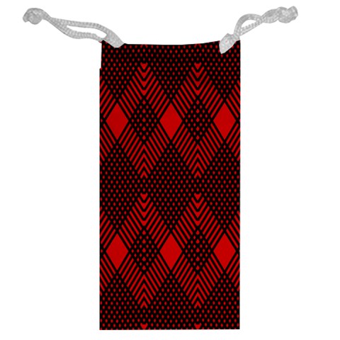 pattern, red, black,  Jewelry Bag from ArtsNow.com Back