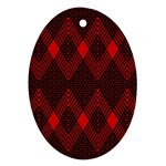 pattern, red, black,  Oval Ornament (Two Sides)