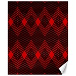 pattern, red, black,  Canvas 16  x 20 