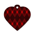 pattern, red, black,  Dog Tag Heart (One Side)