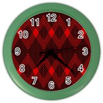 pattern, red, black,  Color Wall Clock