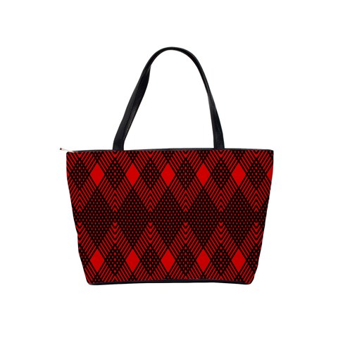 pattern, red, black,  Classic Shoulder Handbag from ArtsNow.com Back