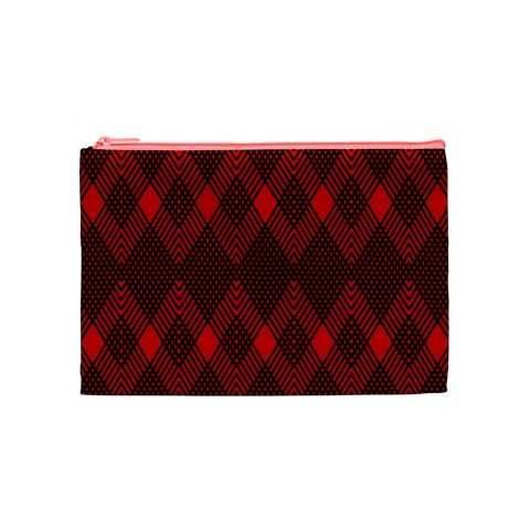 pattern, red, black,  Cosmetic Bag (Medium) from ArtsNow.com Front