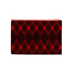 pattern, red, black,  Cosmetic Bag (Medium) from ArtsNow.com Back