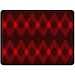 pattern, red, black,  Fleece Blanket (Large)