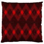 pattern, red, black,  Large Cushion Case (Two Sides)