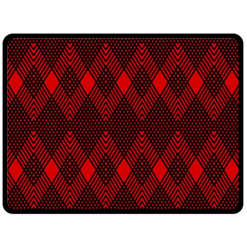 pattern, red, black,  Two Sides Fleece Blanket (Large) from ArtsNow.com 80 x60  Blanket Back