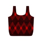 pattern, red, black,  Full Print Recycle Bag (S)