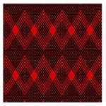 pattern, red, black,  Square Satin Scarf (36  x 36 )