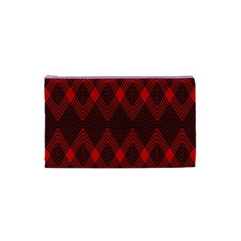 pattern, red, black,  Cosmetic Bag (XS) from ArtsNow.com Front