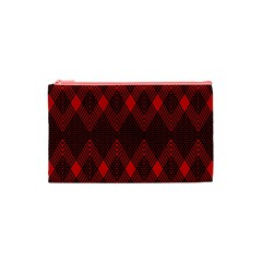 pattern, red, black,  Cosmetic Bag (XS) from ArtsNow.com Front