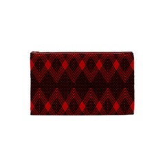 pattern, red, black,  Cosmetic Bag (XS) from ArtsNow.com Front