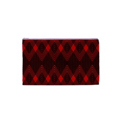 pattern, red, black,  Cosmetic Bag (XS) from ArtsNow.com Front