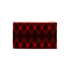 pattern, red, black,  Cosmetic Bag (XS) from ArtsNow.com Back