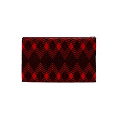 pattern, red, black,  Cosmetic Bag (XS) from ArtsNow.com Back