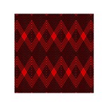 pattern, red, black,  Square Satin Scarf (30  x 30 )