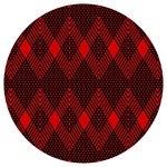 pattern, red, black,  Round Trivet