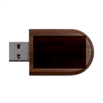 pattern, red, black,  Wood Oval USB Flash Drive