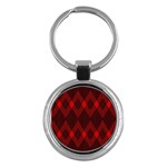 Muster rot rot schwarz Key Chain (Round)