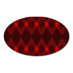 Muster rot rot schwarz Oval Magnet