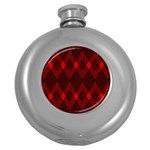 Muster rot rot schwarz Round Hip Flask (5 oz)