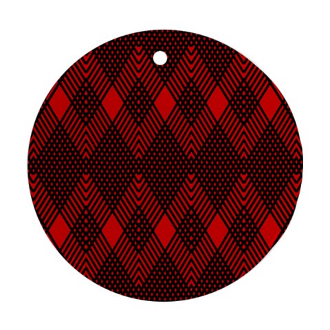 Muster rot rot schwarz Round Ornament (Two Sides) from ArtsNow.com Back