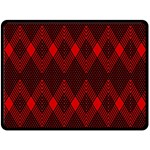 Muster rot rot schwarz Two Sides Fleece Blanket (Large)