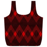 Muster rot rot schwarz Full Print Recycle Bag (XL)