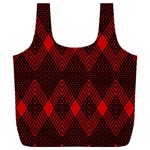 Muster rot rot schwarz Full Print Recycle Bag (XXL)