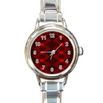 pattern rot schwarz Round Italian Charm Watch