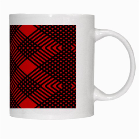 pattern rot schwarz White Mug from ArtsNow.com Right