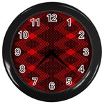 pattern rot schwarz Wall Clock (Black)