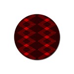 pattern rot schwarz Rubber Coaster (Round)