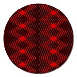 pattern rot schwarz Magnet 5  (Round)