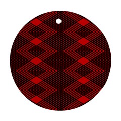 pattern rot schwarz Round Ornament (Two Sides) from ArtsNow.com Front