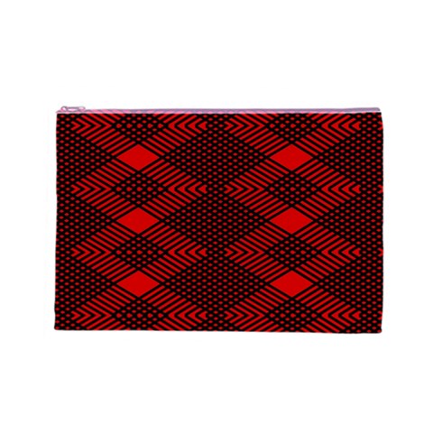 pattern rot schwarz Cosmetic Bag (Large) from ArtsNow.com Front