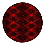 pattern rot schwarz Round Glass Fridge Magnet (4 pack)