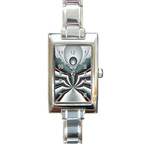 Fractal grau Rectangle Italian Charm Watch from ArtsNow.com Front