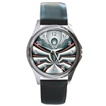 Fractal grau Round Metal Watch