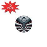 Fractal grau 1  Mini Buttons (10 pack) 