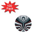 Fractal grau 1  Mini Buttons (100 pack) 