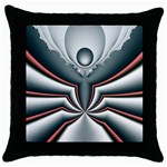 Fractal grau Throw Pillow Case (Black)