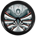 Fractal grau Wall Clock (Black)