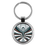 Fractal grau Key Chain (Round)