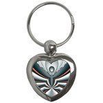 Fractal grau Key Chain (Heart)